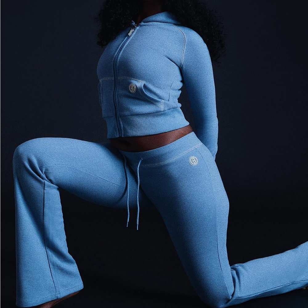 Stylish Blue Women's Track Pants & Hoodie Set